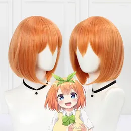 Dostawy imprezowe Nakano Yotsuba Cosplay Wig Gotoubun No Hanayome Anime Kwintesencji kwintuletów pomarańczowe odporne na ciepło Syntetyczne krótkie