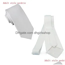 Ties cravatta sublimazione bianchi bianchi bianchi adt tie trasferimento cuore stampa fai -da -te materiale personalizzato per la consegna di calo di consegna un dhdes