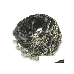 Filo filo del cavo Collana in gomma nera 100pcslot con fermagli per aragosta per gioielli artigianali fai -da -te