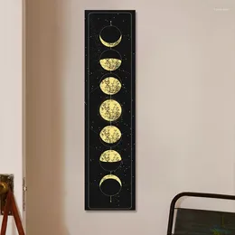 Taquestres da fase da lua de tapeçaria parede pendurada em preto boho quarto estrelado céu decoração sol e impressão de decoração de casa