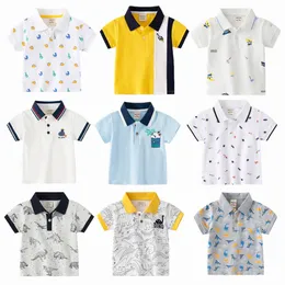 23 colori Fashion Kids Polo Shirts Boys Boys Summer Cotton Tees Kids Lavana Dinosaur Auto Pinta Tops Short Cleeve Childrens Clohing 240515