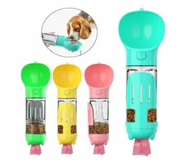 Tragbare Haustiere Hund Wasserflasche Feeder Hunde Accessoires Getränke Schalen Katzen versorgen Lebensmittelbehälter für kleine große Trinkflasche Y21453090