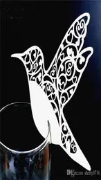 50pcslot colorido decorativo cantarolando pássaros mesa de casamento Nome do lugar Cartões de vinhos Decoração de festa de vidro Desejo Card3068339