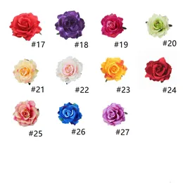 Аксессуары для волос 24 цвета Boho Flower for Women Bride Beach Rose Rose Floral Hairclip Diy Bress Head raish Brooch Flores Drop Deli Dhtjs