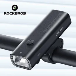 Rockbros Fahrradleuchten Regensicherer C-Typ-Lade-LED 2000mah Scheinwerfer Aluminium Superhelle Taschenlampe Fahrrad Leuchten 240509