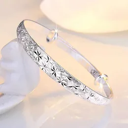 Bangle 999 Sterling Silver Oryginalne romantyczne gipsophila gwiazdy bransoletki dla kobiet bransoletki moda