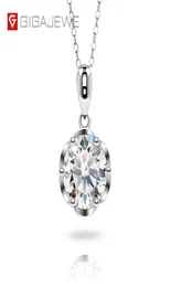 Gigajewe ef 2ct Moissanite Flower Six Prongs 925 Silver Pendant Necklace 18K Gold Plated GMSN0156687096