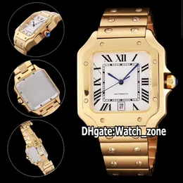 43mm XL Size WGSA0009 Watches White Dial Asian 2813 Automatic Mens Watch 18K Gold Steel Bracelet High Quality Sport Watch zone 242E