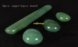 3pcs yoni yumurta 1pcs 11cm kristal masaj asası yeşil aventurin jade yumurta yoni asası kadınlar için kegel vajinal top egzersizi6300333