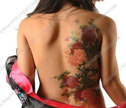 Fiori di peonia di dimensioni integrali Phoenix Butterfly Back impermeabile Adesivo da tatuaggio temporaneo per body art 10 tipi di stili7228585