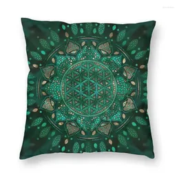Pillow Flower Of Life Dot Art Throw Case Home Decorative Mandala Geometric Pattern Cover 45x45cm Pillowcover For Sofa