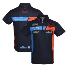 アパレルモーターサイクルレーシングスーツサマーラペルTシャツカジュアルスポーツショートスリーエレベーションポロシャツのロゴはカスタマイズできます