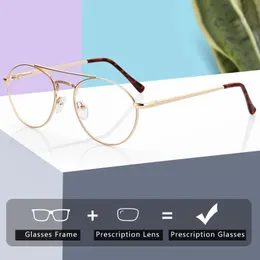 Occhiali da prescrizione in metallo zenottico uomo classico pilota occhiali ottici ottici anti -blu leggeri occhiali myopia poocromici 240511