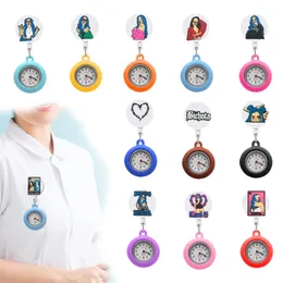 Andra kontorsskolan levererar Caroline Clip Pocket Watches på kvartsklocka med begagnad läkare sjuksköterska för kvinnor och män brosch movem ot9wb