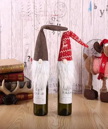 2019 bottiglie di vino rosso sacchetti decorazioni feste in casa Babbo Natale confezione natalizia in famiglia decorazioni per la famiglia di Natale9879788
