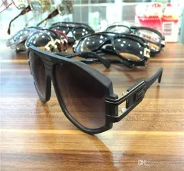 멋진 빈티지 레전드 선글라스 남성용 무광택 블랙 골드 회색 그라디언트 렌즈 163 선글라스 새로 box3187526