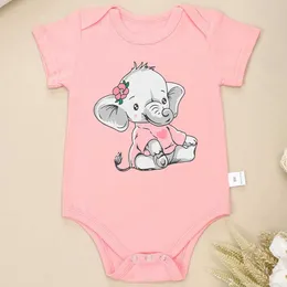 رومبز لطيف الكرتون الفيل طفلة ملابس الملابس العصرية القطن طفل أوليسي مريحة ناعمة الرخيصة المولودات حديثي الولادة تسليم سريع.