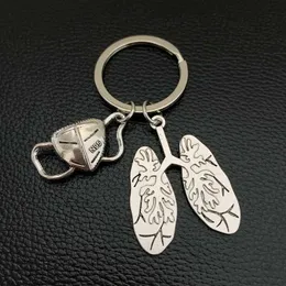 Schlüsselanhänger Lanyards Neue Maskenschlüsselkette Lungen Schlüsselbund Anatomische Organe Körperteile Schlüsselring für Doktor -Abschlussgeschenk Schmuck Handwerk Y240510
