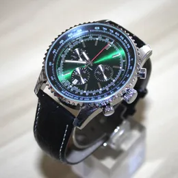 Luxus relojes b01 Uhr für Mann 43mm Quarz 6 Pin Vollfunktion Chronograph Ledergürtel Uhren Saphirkristallglasspiegel runde Oberfläche mit Geschenkbox