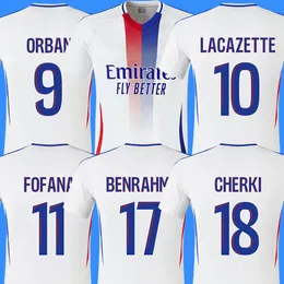 24 25 25 MAILLOT DE SOOT SOCCER Jerseys Lyonnais Benrahma Cherki Caqueret Tolisso Fofana ol Tagliafico Fan Plack Football Shirts 2024 2025 Matic Man Lyon Kids Zestawy dla dzieci