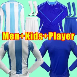 Långärmad Argentina Soccer Jerseys Football Shirt 2024 Dybala Aguero Maradona Di Maria 24 25 fans version Men uniformer Hem Away Messis barnbarnsspelare