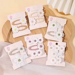 Accessori per capelli 1pcs Ins Daisy Flower Hair Clips Baby Girl Hairpins for Kids Lace Barette White Barette Principessa Accessori per capelli infantili all'ingrosso