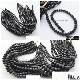 Charms Charms 8Mm Natural Lava Rock Stone Beads Diy Essential Oil Diffuser Pendants Jewelry Necklace Earrings Making Drop Delivery Fin Dhe6J