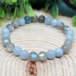 Strand Ruberthen 8 mm Aquamarine Labradorite Bracciale Womens Womens EMF Energy Protection Jewelry