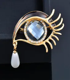 Pins Brooches KIOOZOL Sexy Blue Black Big Eyes Micro Inlaid Cubic Zirconia Brooch For Women Vintage Jewelry Accessories Gifts 161 2622928