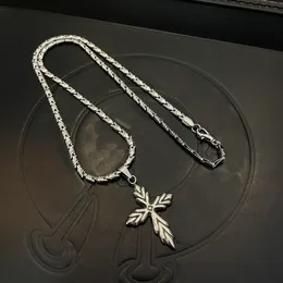 Chr0me H Antique Silber Halskette, Cross-Cross-Halskette mit Zählerqualität, qualitativ hochwertiges handgefertigt