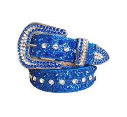 Belts New Arrival Bling Rhintone Diamond Studded Wtern Cowboy CowgirlSimon Dna Belt for Men Women Dangling earrings 2022 new4840615