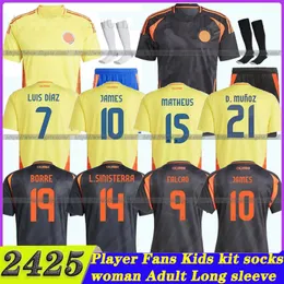 2024 2025 Maglie da calcio Colombia James Falcao Borre Luis Diaz Cuadrado D.Sanchez Cordoba J.lerma L.Sinisterra Borja National Team 24 25 Football Men Kids Shirt