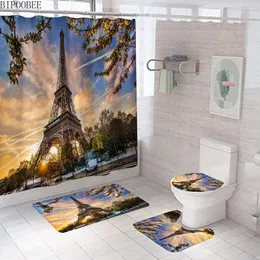ستائر دش مشهد شارع باريس 3D ستارة إيفل برج الحمام