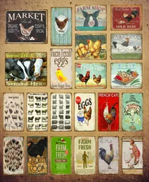 2021 Zabawne kutasy Świeże jajka mleko metalowy sklep kawiarnia domowy dekoracje ścienne zwierzęta hodowlane vintage plakat szczęśliwy kurczak retro tablica 6365267