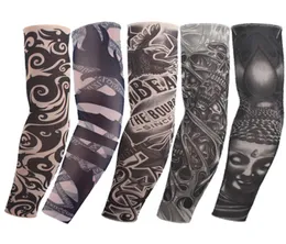Fashio Elastic Tattoo Sleeves Rishing UV Care Cool Printed Sunproof Arm Protection Glove Fake一時タトゥー9810286