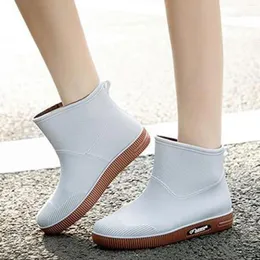 Botas Moda Mulheres Rainhoes Ansons Sapatos de água térmica de tubo curto para Botines de tornozelo para Mujeres
