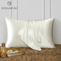 DISANGNI 22 Momme 100% natural mulberry silk pillowcase for hair and skin - double-sided pure silk invisible zipper design 1PC 240514