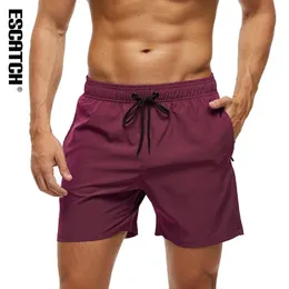 Escatch Mens Stretch Shorts Sup Board Szybkie suche spodenki z kieszeniem zamkiem oddychającą w podszewce siatki Wodoodporne stroje kąpielowe 240515