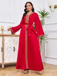 Ubranie etniczne sukienki kaftan arabski maroko eid muzułmańska sukienka impreza Abaya Kobiety Abayas Dubai Kaftan Ramadan vestidos Jalabiya Eleganckie vestidos T240515