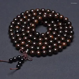 Strangperlen Armband 6 mm 8 mmbads Ebenholz Buddha Paar Rosenkranzfrau Frau Black Purpur Sandelholz