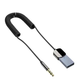 1pc Bluetooth Aux Aux Dongle Dongle USB a 3,5 mm Jack Car Audio Aux Bluetooth 5.0 Kit Fanfree Handsfree per il ricevitore per auto BT Trasmettitore