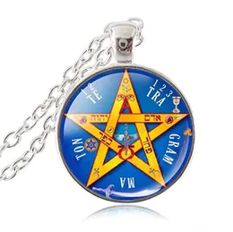 Ezoteric pentagram wisior naszyjnik pentacle tetragrammaton biżuteria do kobiet imię bosch błogosławieństwo biżuteria wiccan sweter lon1856089