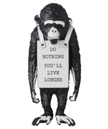 Moderne Kunst Banksy Monkey Street Schwarz -Weiß -Affen -Statue kreatives Harz Artcraft nichts Sie039ll leben länger ornament9839787