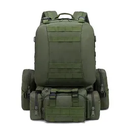 50L Backpack Tactical Men à prova d'água 4 In1 Molle Sport Bag ao ar livre Caminhadas escaladas Laptop de viagem de pesca do exército 240513