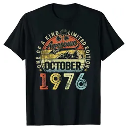 Herren-T-Shirts 47. Geburtstag T-Shirt für Männer seit Oktober 1976 Sommerväter Tag Geschenkgrafik Unisex T-Shirt 2024 Baumwolle Q240514