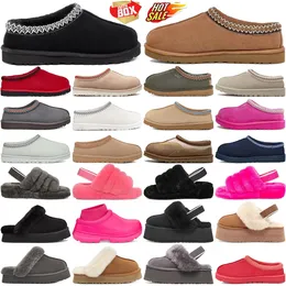 Tazz castagno inquistato tasman fluff slipper yeapl slide funkette sandals australia pantofole da donna uomo uomo senape seme di capra a sabbia di sabbia naturale