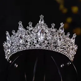 Luxury Big Rhinestone Geometric Bridal Tiaras Crown Crystal Pageant Prom Diadem Bride Headbands Wedding Hair Accessories