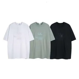 Mens T-Shirts Leisure Gevşek Temsilci Tasarımcı High Street Trendy Marka İşlemeli Mektup Çift Çift Gevşek ve Kısa Kollu T-Shirt Yaz