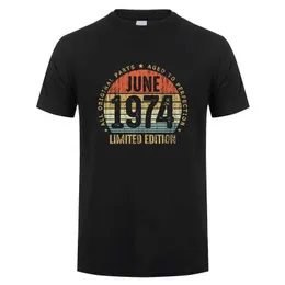 メンズTシャツ1974年6月に製造された半袖シャツの奴隷奴隷は1974年3月10日に生まれました。