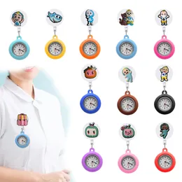 Other Office School Supplies Cocoa Melon Clip Pocket Watches Hospital Medical Fob Clock Gifts Alligator Hang Gift Retractable Nurse Wa Ot3Fl